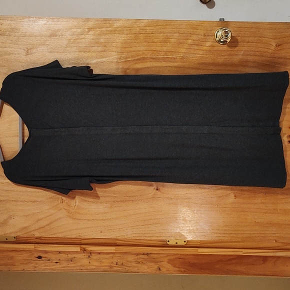 Frida Mom Delivery Nursing Gown Charcoal Gray Stretch Jersey Maternity One Size - Picture 7 of 12